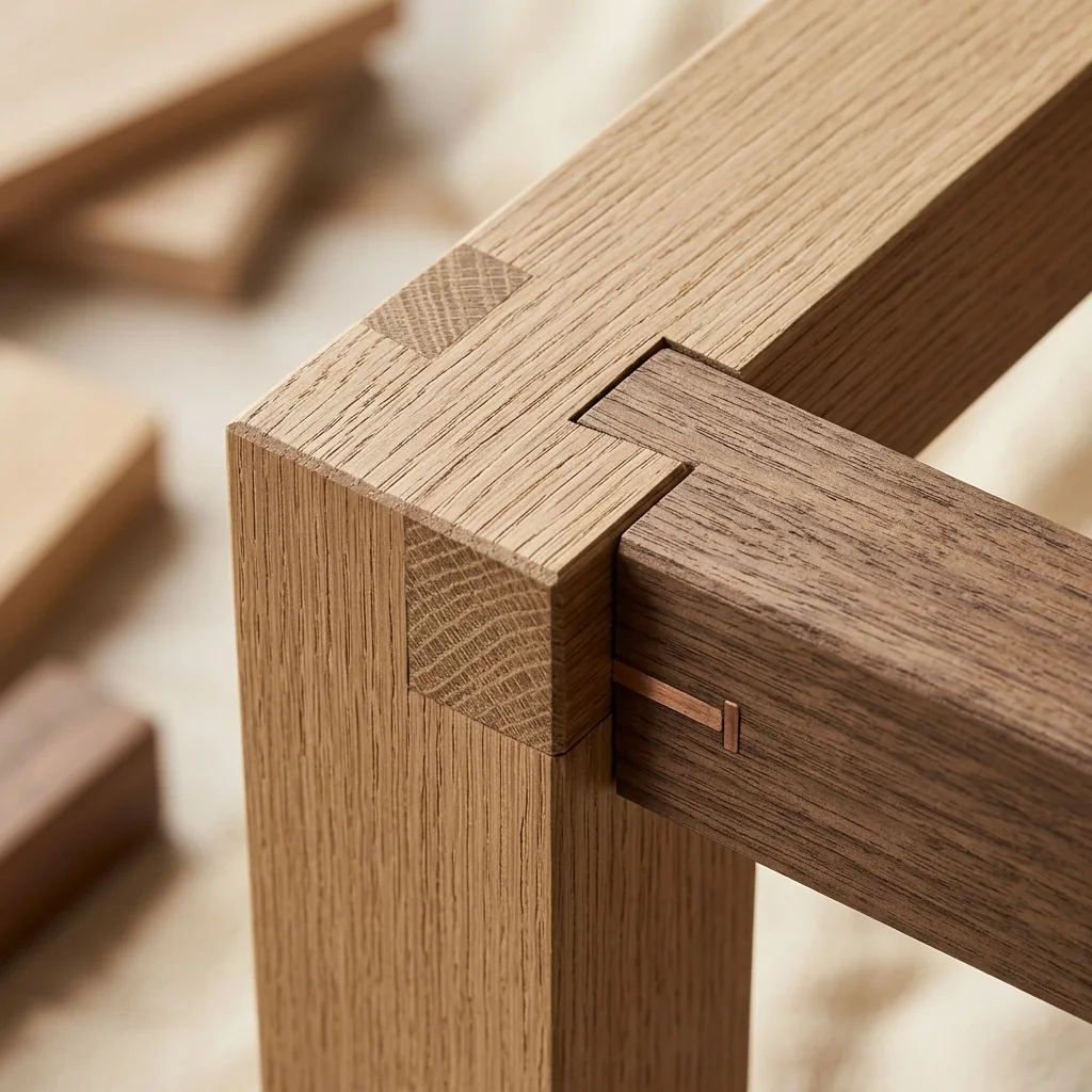 Détail d'assemblage haut de gamme en bois