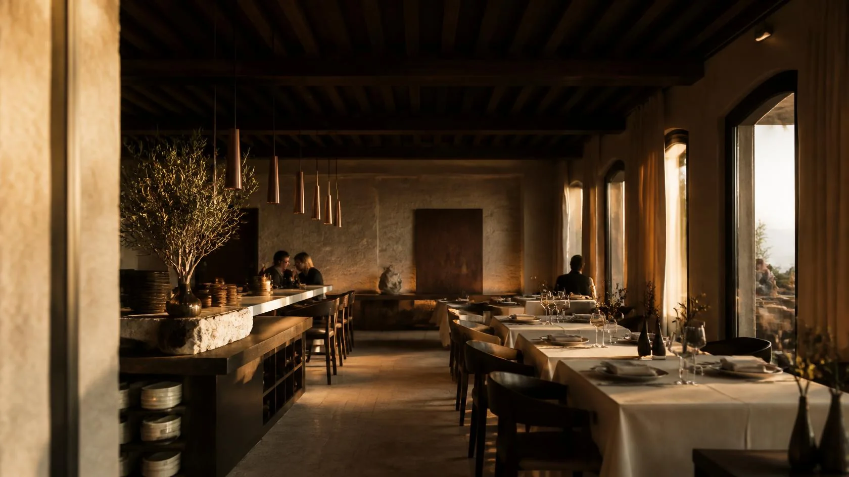 Salle chaleureuse de Maison Sora